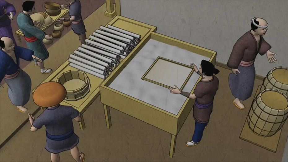 일본의 종이 사용과 문자 발달