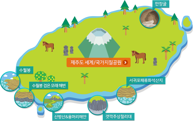 제주도 지도 일러스트